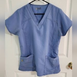 Used- Ceil blue, WonderWink, stretch Top
